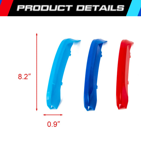 3pcs M-Colored Center Grille Insert Decor Clip Cover Trim For BMW X1 2016-2019