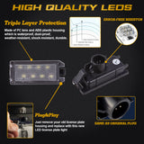 x xotic tech LED License Plate Lights Tag Lamps Replacement Compatible with Jeep Grand Cherokee Compass Patriot Fiat 500 Dodge Viper, Error Free 6000K Xenon White, 2Pcs