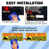 x xotic tech Elderly Driver Car Magnet Reflective Senior Driver Magnet Signs for Car Old People Gag Gifts Yellow Sign Magnetic Bumper Sticker for Grandma Grandpa