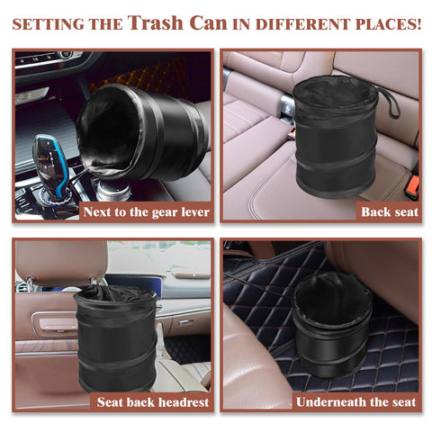 Automotive Portable Large Trash Can Garbage Holder Container Waste Basket Bin