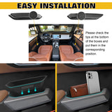x xotic tech Door Side Handle Storage Box Compatible with Ford Bronco 2021-2025 Interior Accessories, Door Grab Armrest Phone Pocket Insert Organizer Tray Container w/Black Mat