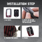 x xotic tech Glossy Black/Red Carbon Fiber Texture Hard Key Fob Cover Case Compatible with Chevrolet Silverado 1500 2500HD 3500HD Colorado Suburban Tahoe or GMC Yukon Canyon Sierra 1500 2500 3500