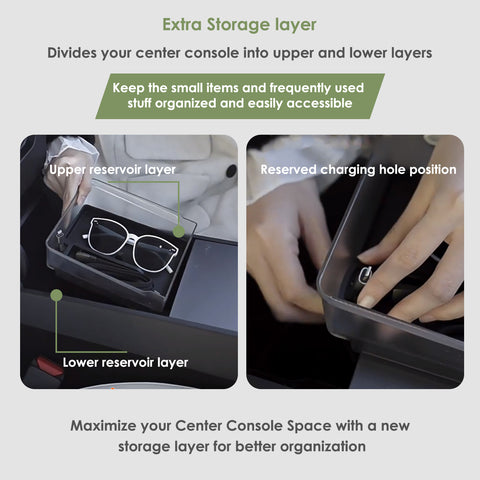 Center Console Armrest Organizer Tray Kit for Tesla Model 3 Y 2025+ Accessories