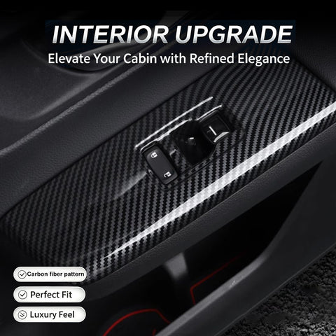 Wood/ Carbon Look Window Control Panel Cover Switch Trim For Honda CRV 2023-2027