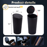 Car Cup Holder Trash Can with Lid Mini Dustbin Garbage Organizer Universal Fit