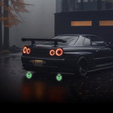 x xotic tech JDM Devil Shaped Tsurikawa Subway Train Bus Handle Straps Drift Charm Rear Bumper Warning Loops Ring for Cars, SUV Interior Exterior Decoration