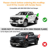 x xotic tech Mud Flaps Splash Guard Compatible with Ford Ranger 2024 2025 2026 Front & Rear Mudguards Fender Flare Dirt Slush Trap Protector Set Pickup Truck Accessories(4PCS)