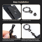 x xotic tech Key Card Holder Compatible With Tesla Model 3 Y S X Cybertruck, Glossy Black Carbon Fiber Finish Hard Plastic Cover Protective Card Case Keychain