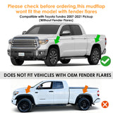 x xotic tech Mud Flaps Splash Guard Compatible with Toyota Tundra 2007-2021 Front & Rear Mudguards Fender Flare Dirt Slush Trap Protector Set Pickup Truck Accessories(4PCS)