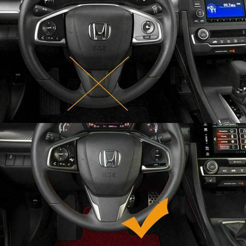 Red Steering Wheel Cover Trims Accessories 3pcs For Honda Civic 10th Gen 2016-19