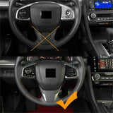 Red w/Carbon Fiber Pattern Steering Wheel Cover Decor For Honda Civic 2016-21