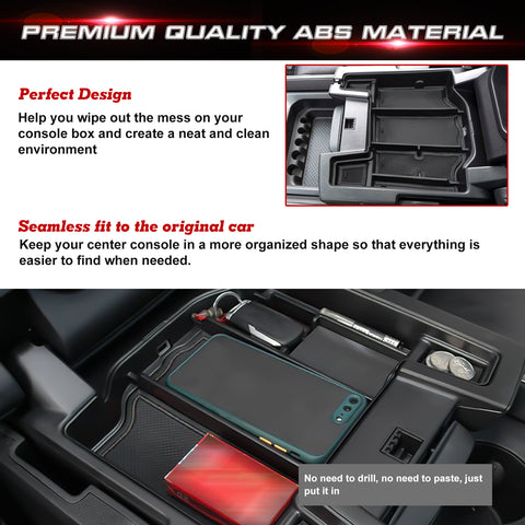 For Dodge RAM 1500/2500/3500 2019+ Armrest Storage Container Box Organizer Tray
