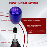 JDM Universal Aluminum 5 Speed Manual Car Gear Stick Shift Knob Shifter Lever