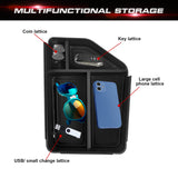 Armrest Insert Storage Box Coin Slot Organizer w/Black Anti-slip Pad For Kia EV6 2022+