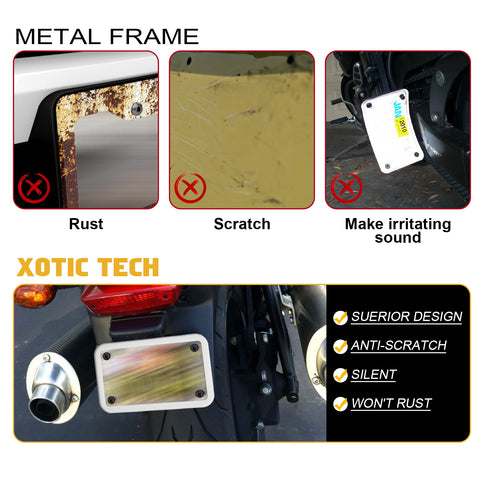 x xotic tech Motorcycle Silicone License Plate Frames, Motorbike License Plate Holder, Rust Proof, Rattle Proof, Weather Proof