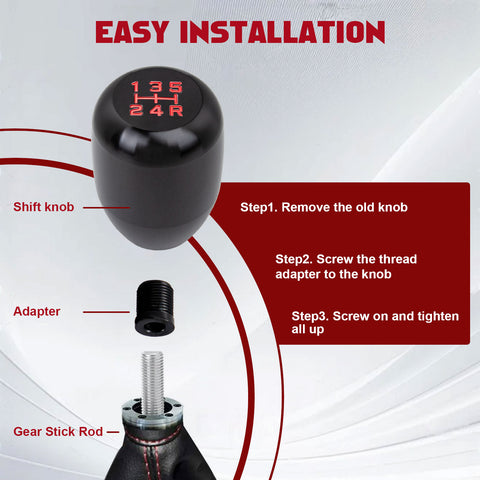 JDM Universal Aluminum 5 Speed Manual Car Gear Stick Shift Knob Shifter Lever