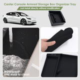 Gray Center Console Armrest Organizer Tray For Tesla New Model 3/Y 2025 2026