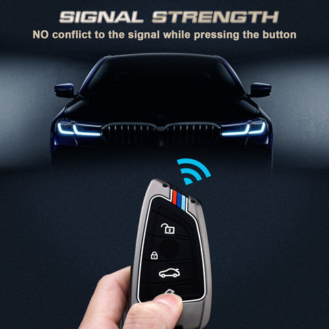 Gun Color Full Seal Keyless Entry Key Fob Cover For BMW 2 3 5 6 7 Series X1 X2 X3 X5 X6