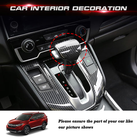 Carbon Fiber Texture Console Gear Shift Knob Cover Trim For Honda CR-V 2017-2022