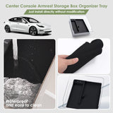 Gray Center Console Armrest Organizer Tray For Tesla New Model 3/Y 2025 2026