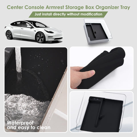 Gray Center Console Armrest Organizer Tray For Tesla New Model 3/Y 2025 2026