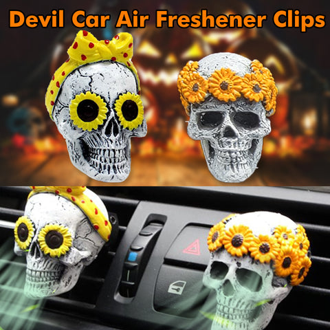 Skull Car Air Fresheners Vent Clips for Halloween Car Interior Decorations