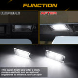 x xotic tech LED License Plate Lights Tag Lamps Replacement Compatible with Jeep Grand Cherokee Compass Patriot Fiat 500 Dodge Viper, Error Free 6000K Xenon White, 2Pcs