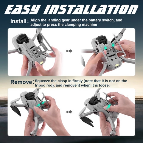 x xotic tech Landing Gear Compatible with DJI Mini 2/Mini 4k/Mavic Mini/Mini SE Drone Foldable Leg Extensions Light Weight Height Extender Protector Guard Accessory