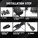 x xotic tech Mech Style Heavy Metal Key Fob Cover Compatible with Chevy Silverado 1500, GMC Sierra 1500 2022-2025, Chevrolet Tahoe 2024-2025, Zinc Alloy Key Case Protector Shell Keychain