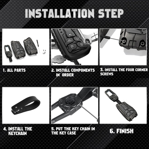 x xotic tech Mech Style Heavy Metal Key Fob Cover Compatible with Chevy Silverado 1500, GMC Sierra 1500 2022-2025, Chevrolet Tahoe 2024-2025, Zinc Alloy Key Case Protector Shell Keychain