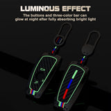 x xotic tech Key Fob Cover Case Compatible with BMW 1 3 4 5 6 7 Series X3 X5 X6 X7 M5 M6 GT3 GT5 Zinc Alloy Heavy Duty Shell Protector Holder Keychain with Carbon Fiber Pattern