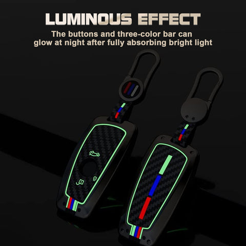 x xotic tech Key Fob Cover Case Compatible with BMW 1 3 4 5 6 7 Series X3 X5 X6 X7 M5 M6 GT3 GT5 Zinc Alloy Heavy Duty Shell Protector Holder Keychain with Carbon Fiber Pattern