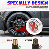 Xotic Tech Wheel Valve Stem Cap Cover Screw with Red Union Jack Car Tire Wheel Stem Air Valve Caps, Compatible with Mini Cooper F55 F56 R50 R52 R53 R55 R56 R57 R58 R59 R60 R61, 4pcs