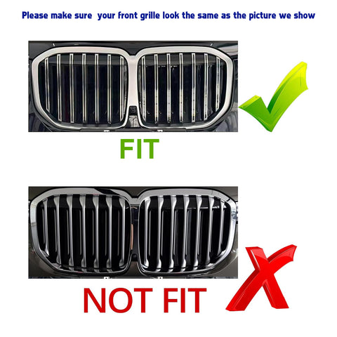 Tri-Colored Front Center Kidney Grille Strips Clip Cover For BMW X7 G07 2023+