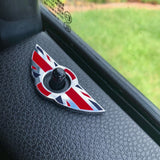 x xotic tech 2Pcs Union Jack Wing Emblem Rings Door Lock Pin Knobs Badge Cover Sticker Trim Decoration Compatible with Mini Cooper R55 R56 R57 R58 R59(Not Fit R60 R61 F55 F56)