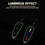 x xotic tech Key Fob Cover Case Compatible with BMW 1 3 4 5 6 7 Series X3 X5 X6 X7 M5 M6 GT3 GT5 Zinc Alloy Heavy Duty Shell Protector Holder Keychain with Carbon Fiber Pattern