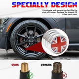 Xotic Tech Wheel Valve Stem Cap Cover Screw with Red Union Jack Car Tire Wheel Stem Air Valve Caps, Compatible with Mini Cooper F55 F56 R50 R52 R53 R55 R56 R57 R58 R59 R60 R61, 4pcs