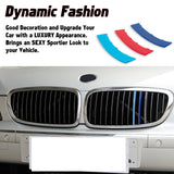 Tri-Colored Front Kidney Grille Strips Clip Cover For BMW 7 Series E65 E66 06-08