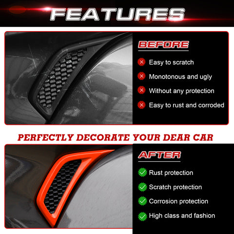 x xotic tech Wheel Eyebrow Side Air Conditioning Vent Cover Trim Compatible with Jeep Wrangler JL JLU 2018-up & Gladiator JT 2020-up (2Pcs)