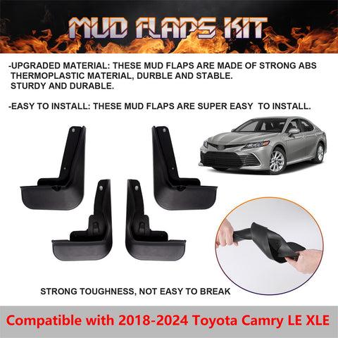 4Pcs For Toyota Camry L LE XLE Hybrid 18-24 Splash Guards Mud Flaps Mudguard Set