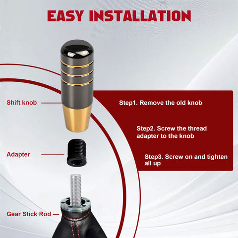 JDM Universal Aluminum Manual Racing Car Gear Stick Shift Knob Shifter Lever