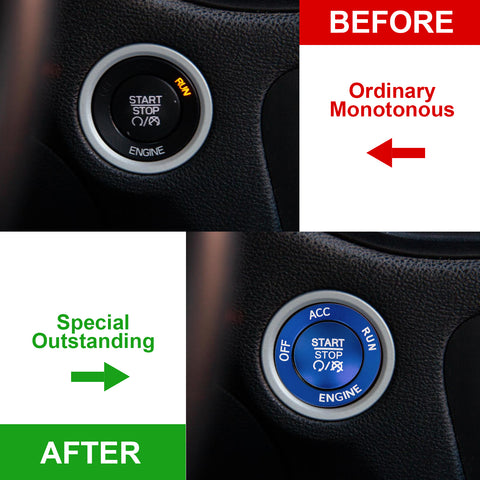 Keyless Engine Push Start Button & Surrounding Ring For Dodge Charger Challenger