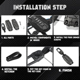 x xotic tech Mech Style Heavy Metal Key Fob Cover Compatible with Nissan Kicks Sentra Versa Rogue Pathfinder 2023 2024 2025, Zinc Alloy Key Case Protector Shell Keychain