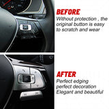 6pcs Silver Steering Wheel Control Button Cover Trim Decoration for Volkswagen Passat Golf SportWagen Alltrack Tiguan Altas Arteon 2016-up