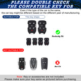 x xotic tech Glossy Black/Red Mix Color Carbon Fiber Texture Hard Plastic Key Fob Cover Case Compatible with GMC Acadia Terrain Sierra Yukon, Chevy Chevrolet Silverado 1500 2500HD 3500HD