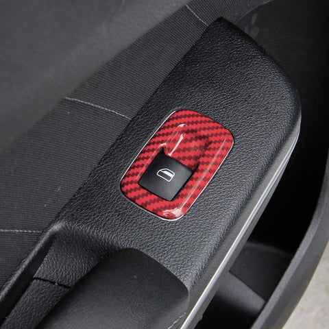 Carbon Fiber Look Window Lift Switch Button Cover For Dodge Charger Durango RAM