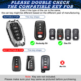 x xotic tech Mech Style Heavy Metal Key Fob Cover Compatible with Toyota Venza Sienna Tundra RAV4 Land Cruiser Corolla Highlander Camry, Zinc Alloy Key Case Protector Shell Keychain(E-Style)