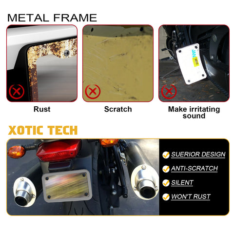 x xotic tech Motorcycle Silicone License Plate Frames, Motorbike License Plate Holder, Rust Proof, Rattle Proof, Weather Proof