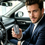 x xotic tech Key Fob Cover Compatible with Honda Accord Civic CR-V HR-V Pilot 2022-2027, Soft TPU Full Protective Smart Remote Keyless Case Accessories 5-Button (Silver Trim)