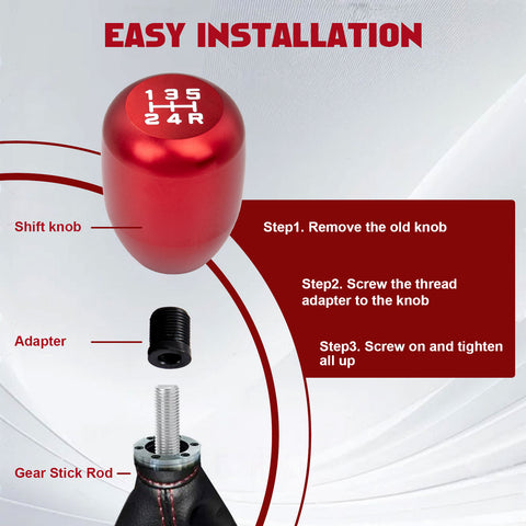 JDM Universal Aluminum 5 Speed Manual Car Gear Stick Shift Knob Shifter Lever
